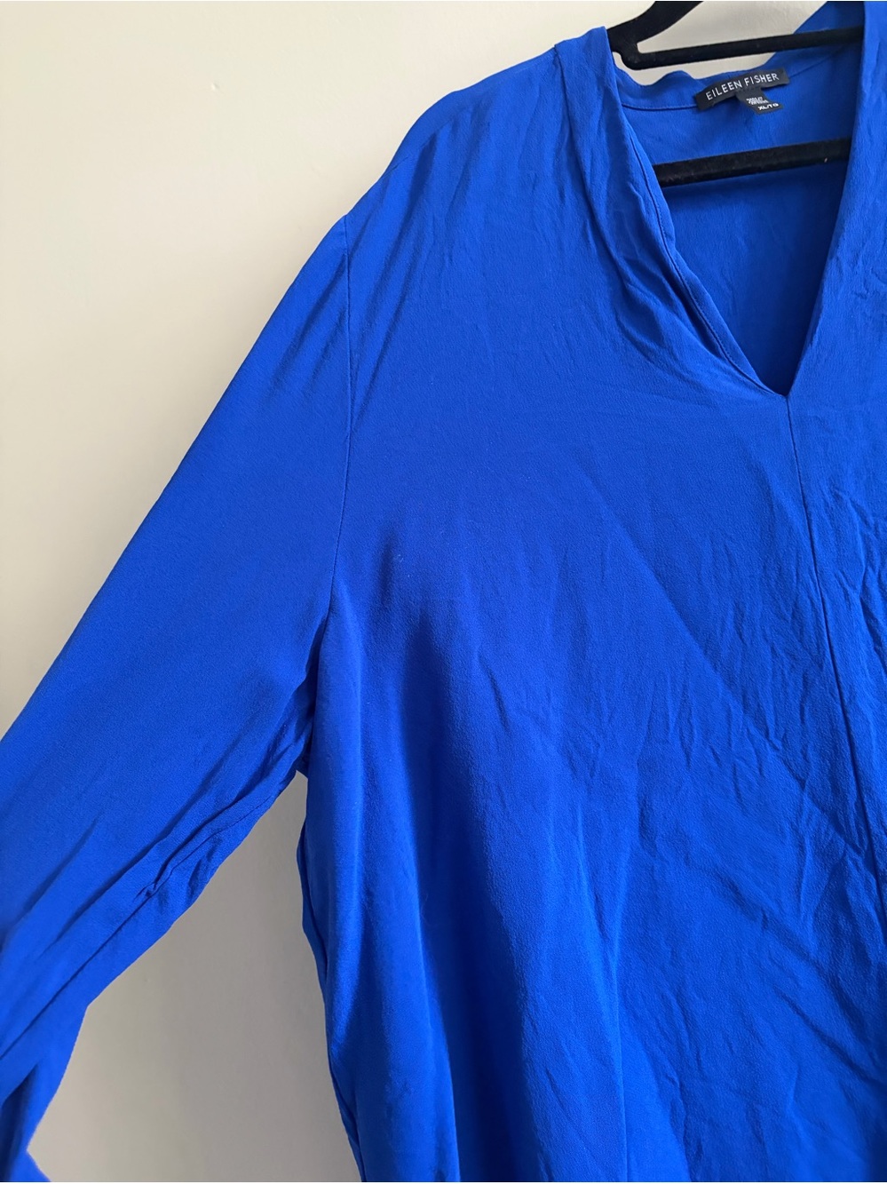 Eileen Fisher Royal Blue 100% Silk Tunic Top Women's XL Flowy - Picture 3 of 5